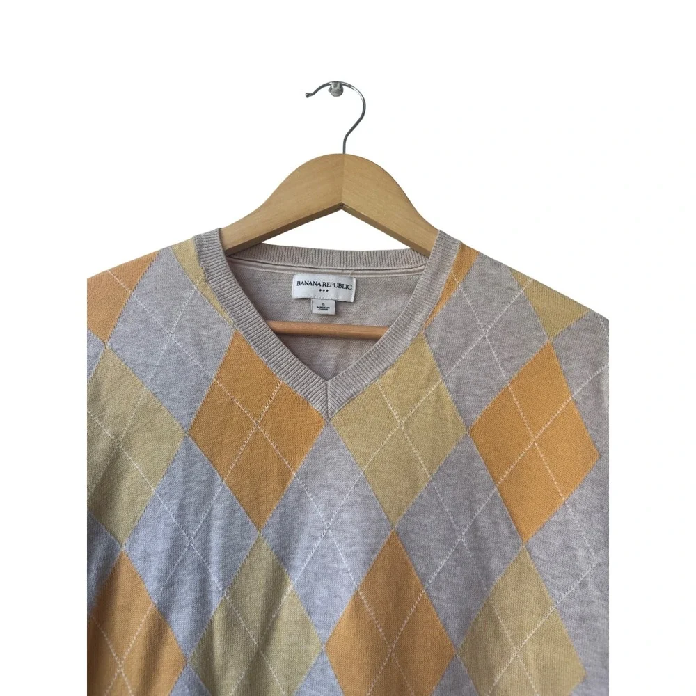 Banana Republic Mens Argyle Sweater Size‎ S Preppy Academia Old Money Heritage